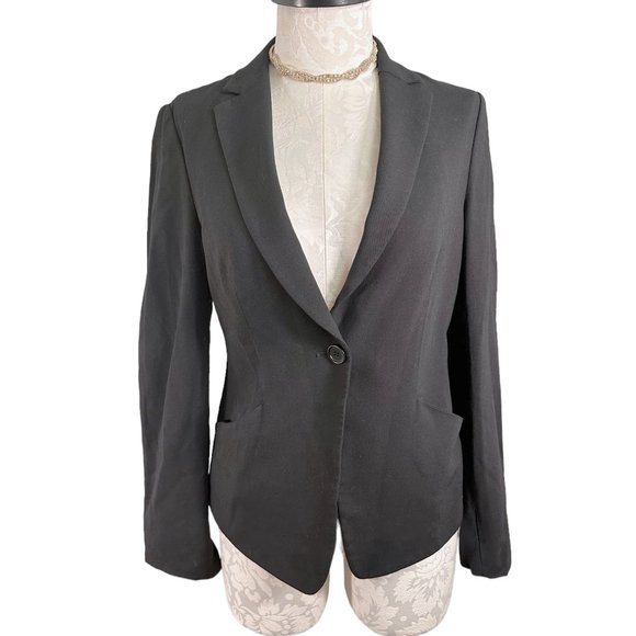 BCBG Max Azria Sheer Back Knotted Blazer Black Women's Small LFX4C374 - Picture 2 of 15
